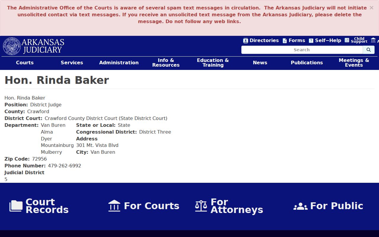 Crawford County court schedule state district judge profile