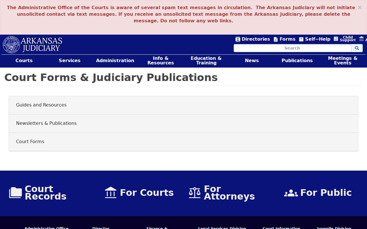 Crawford County civil docket court forms and publications