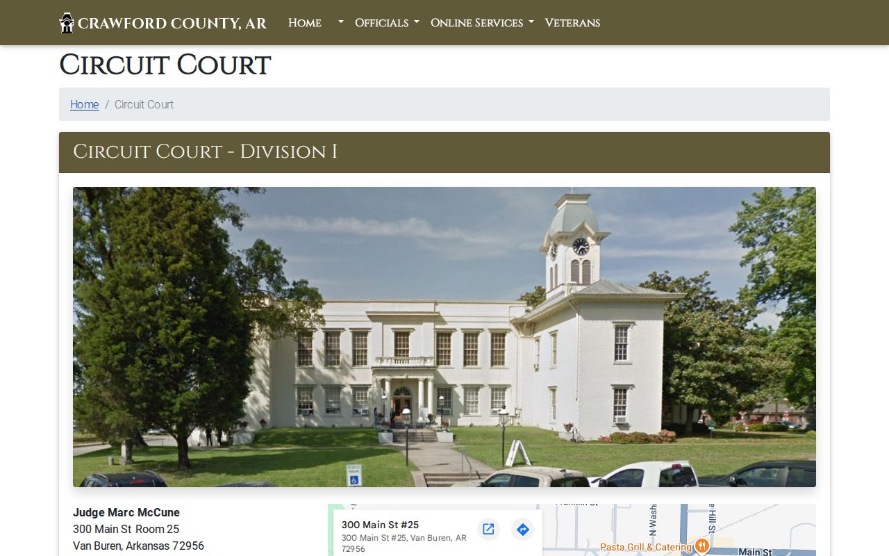 Crawford County civil docket Circuit Court divisions