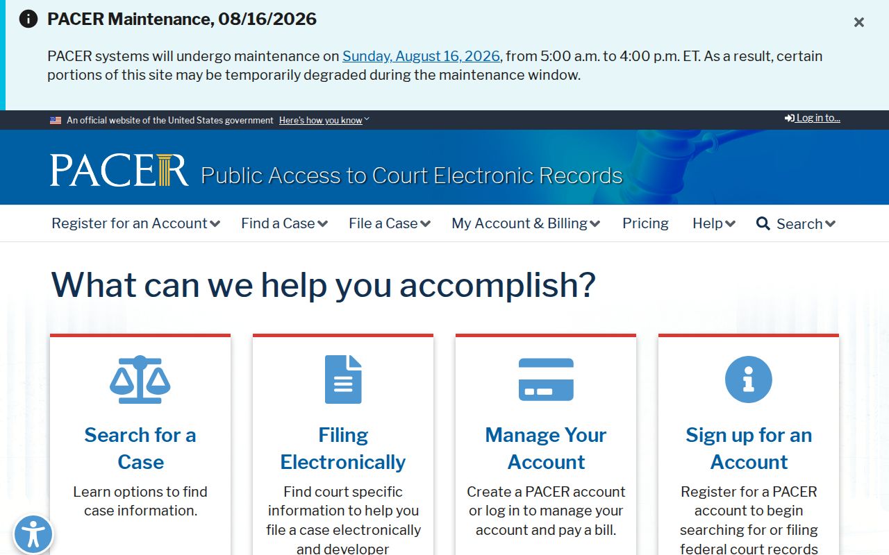 Kibler court records comparison with separate PACER federal access