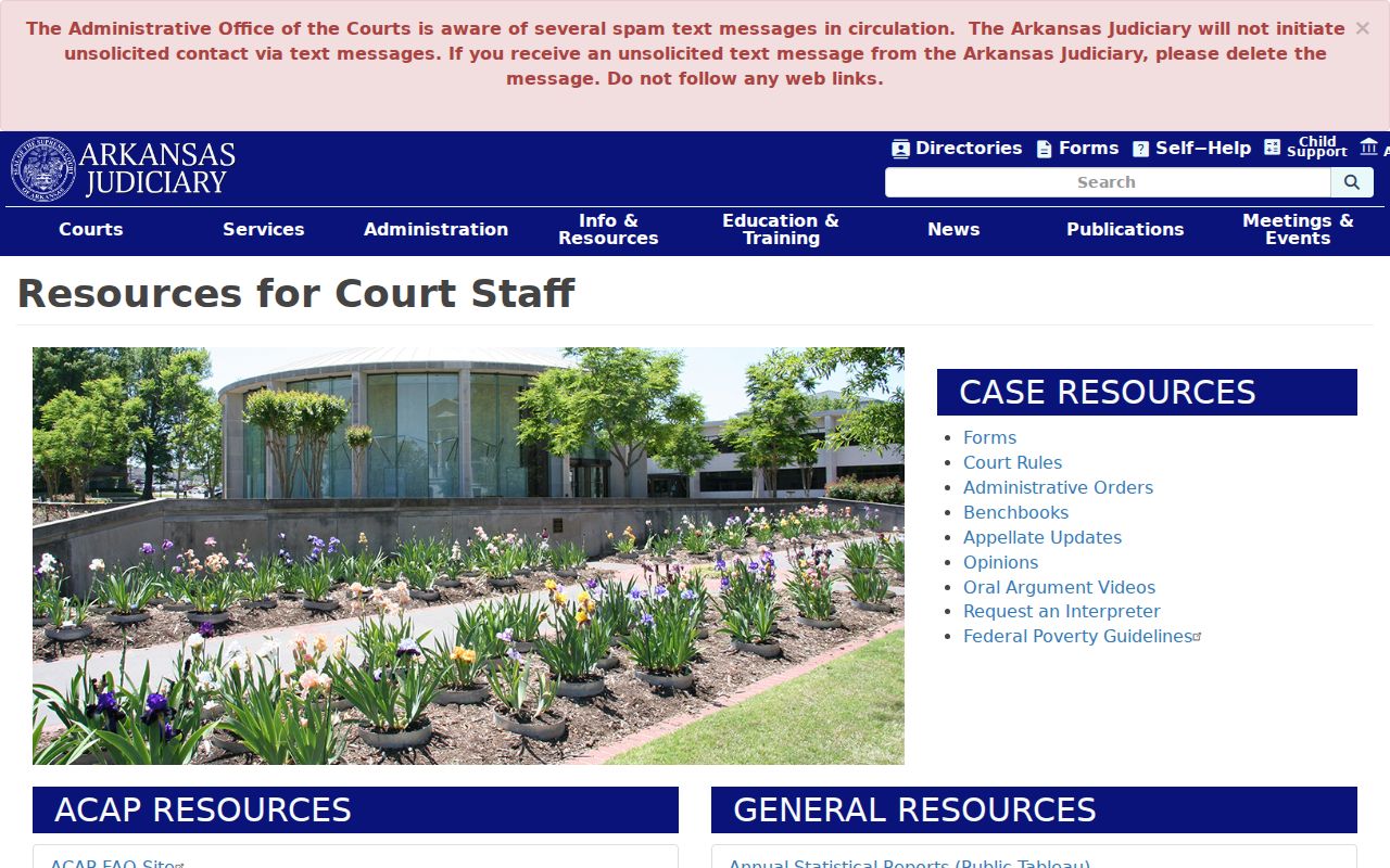 Mulberry court records and Arkansas Judiciary court staff resources