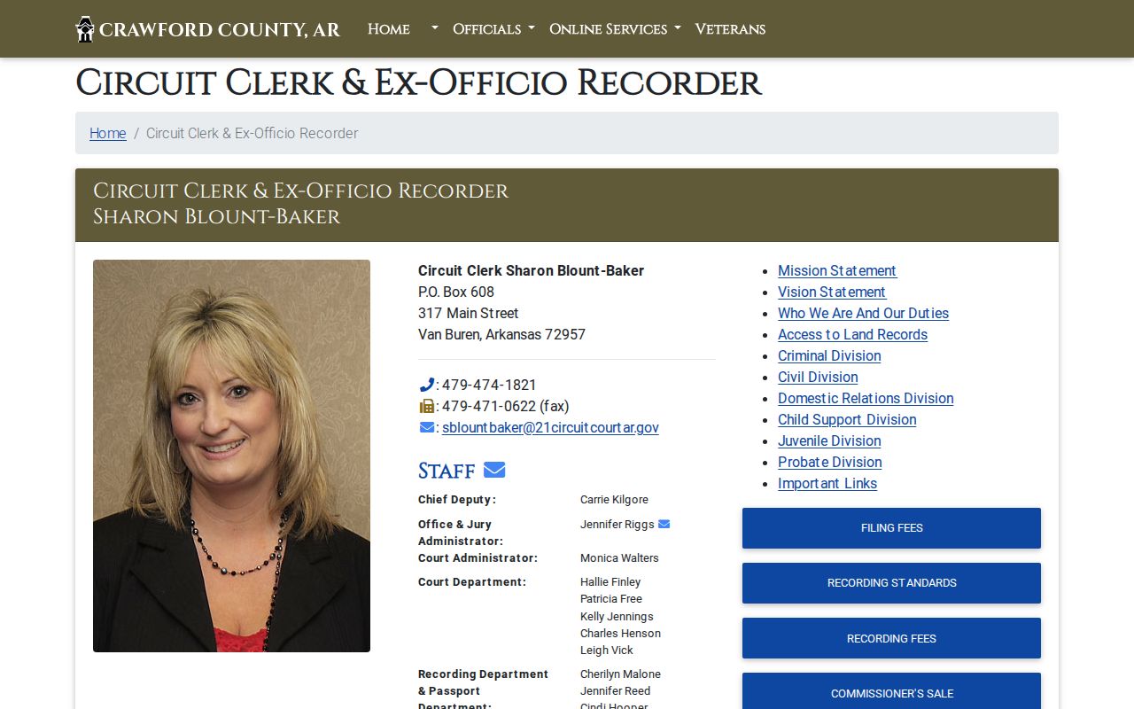 Crawford County court case records Circuit Clerk office page