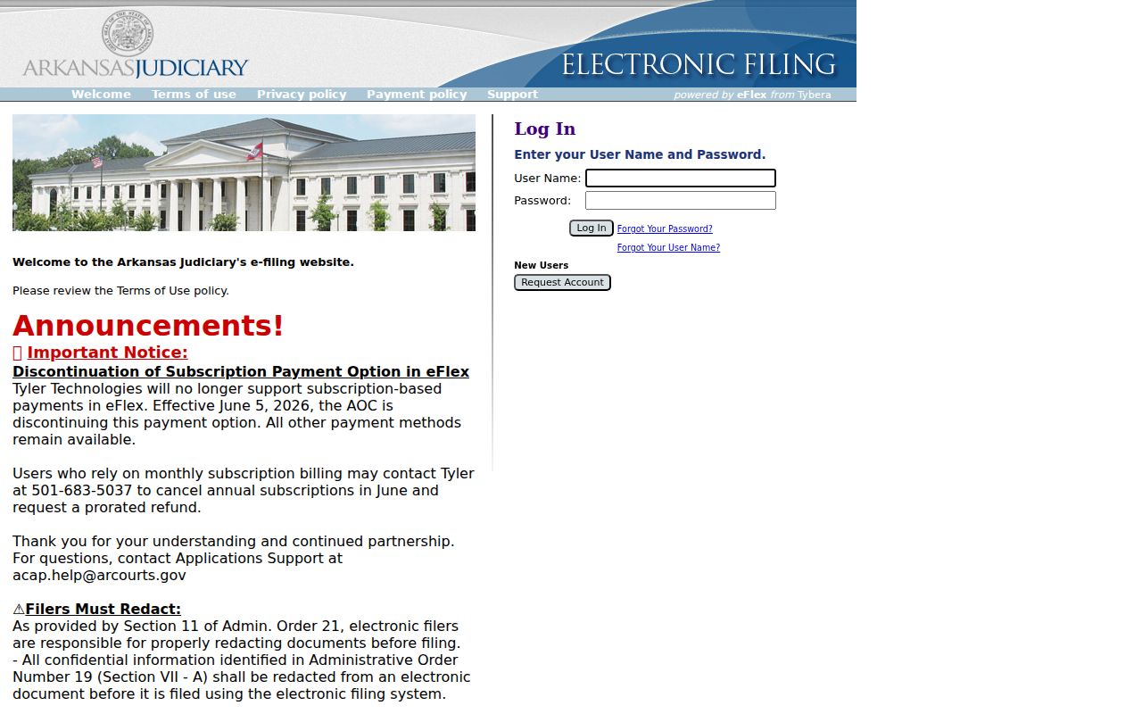 Crawford County case search Arkansas eFlex portal