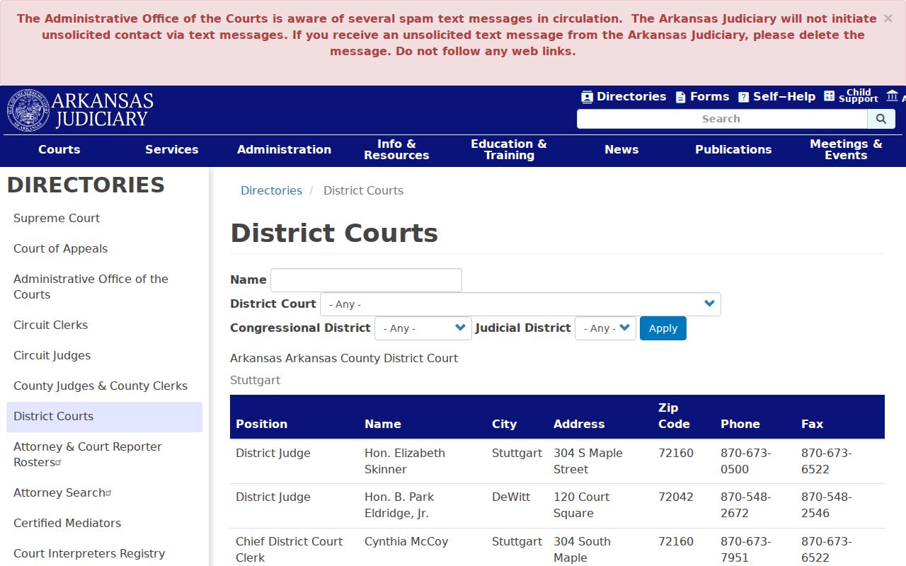 Crawford County traffic court records District Court directory